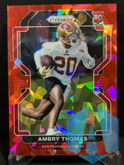 2021 Panini Prizm #439 Ambry Thomas Rookie RC Red Cracked Ice 49ers